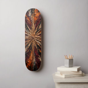 Jewel Explosion - Vibrant Emerald Violet Pink Gold Skateboard
