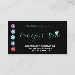 Jewel Fun Diamonds Rhinestone Business Card