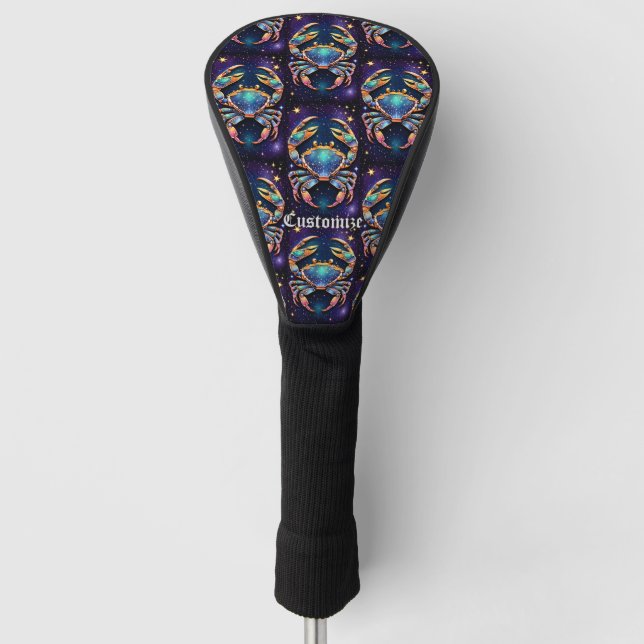 Jewel Galaxy Zodiac Cancer Golf Head Cover (Front)