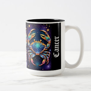 Jewel Galaxy Zodiac Cancer Two-Tone Coffee Mug