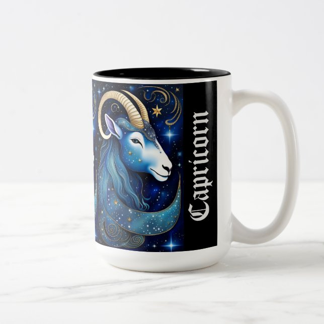 Jewel Galaxy Zodiac Capricorn Two-Tone Coffee Mug (Right)
