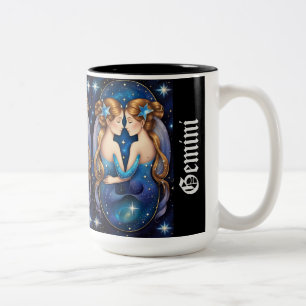 Jewel Galaxy Zodiac Gemini Two-Tone Coffee Mug
