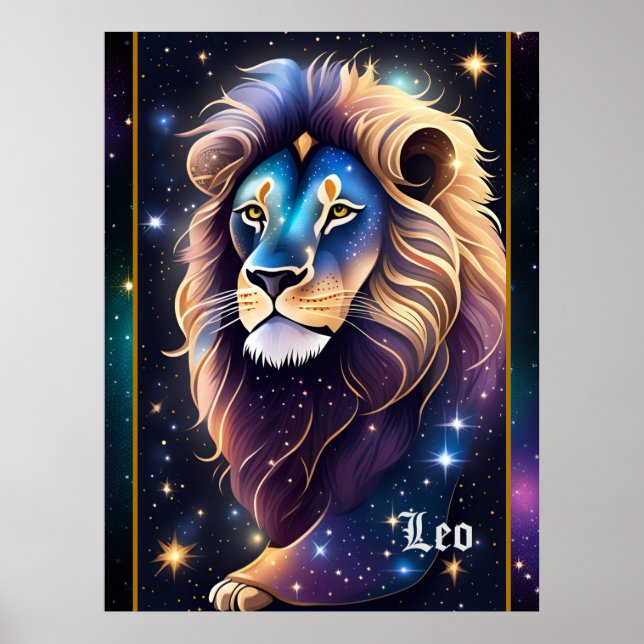 Jewel Galaxy Zodiac Leo Poster (Front)