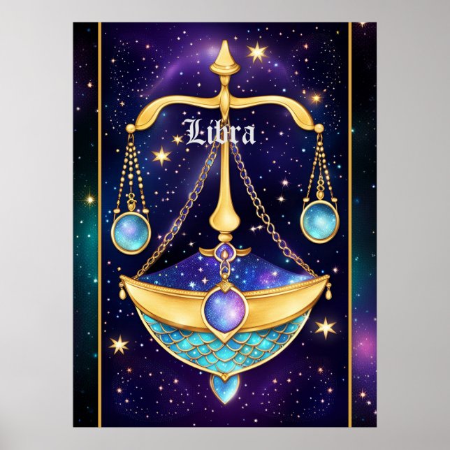 Jewel Galaxy Zodiac Libra Poster (Front)