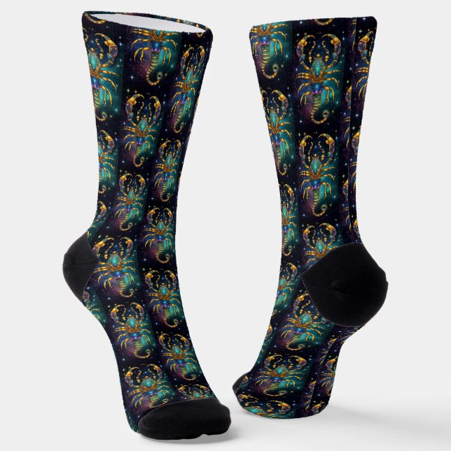 Jewel Galaxy Zodiac Scorpio Socks (Angled)