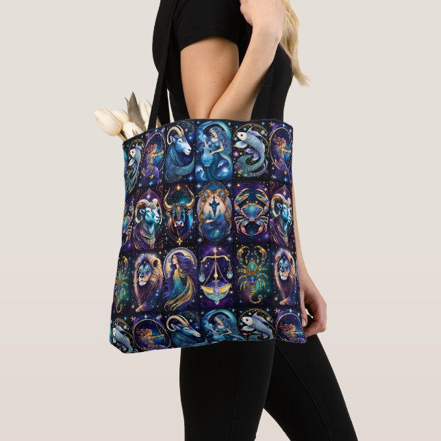 Jewel Galaxy Zodiac   Tote Bag (Close Up)