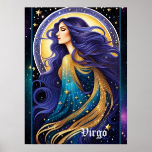 Jewel Galaxy Zodiac Virgo Poster