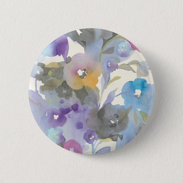 Jewel Garden | Purple Pastel Petals 6 Cm Round Badge (Front)