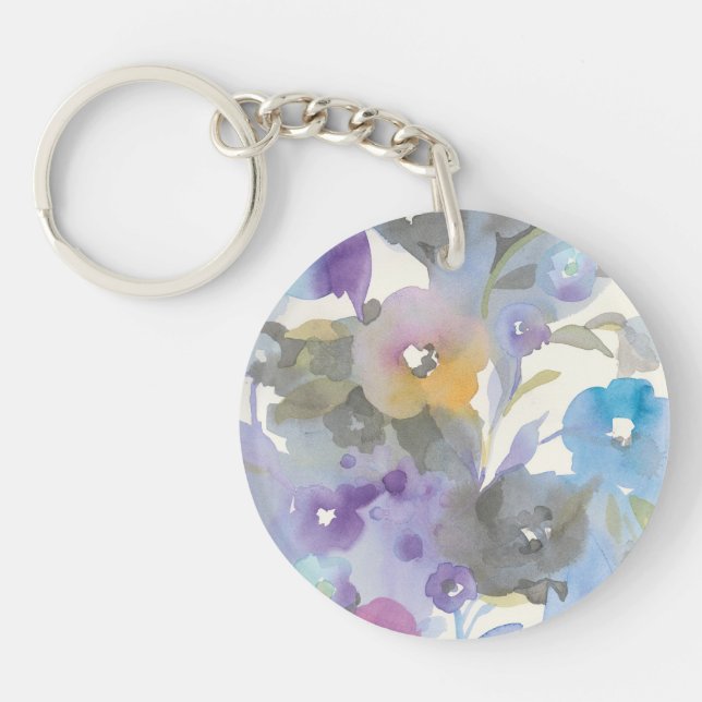 Jewel Garden | Purple Pastel Petals Key Ring (Front)