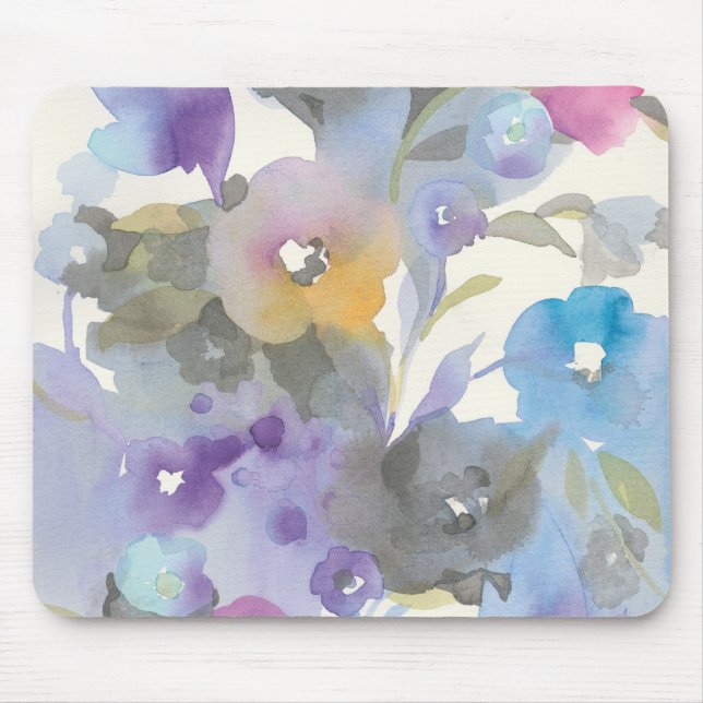 Jewel Garden | Purple Pastel Petals Mouse Mat (Front)