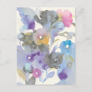 Jewel Garden Purple Pastel Petals Postcard