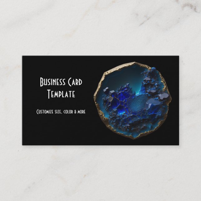 Jewel Gemstone Crystal Sapphires Business Card (Front)