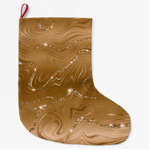 Jewel Gold Glittery Glitz  Large Christmas Stocking