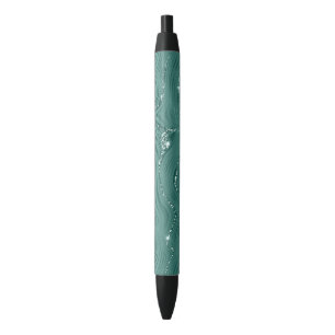 Jewel Green Emerald Glittery Glitzy  Black Ink Pen