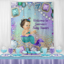 Jewel Mermaid Baby Shower Banner