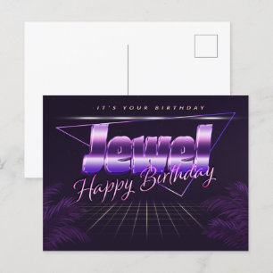Jewel Name Vorname lila Postkarte Geburtstag Postcard