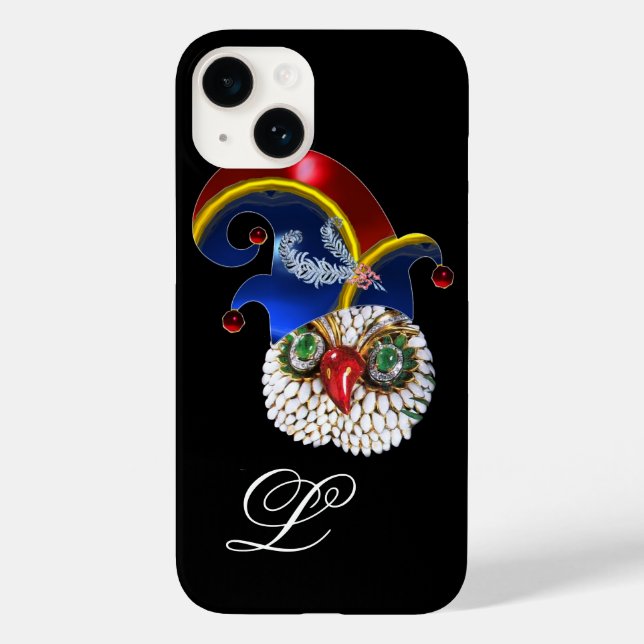 JEWEL OWL AND  ELF HAT WITH DIAMOND FEATHERS Case-Mate iPhone CASE (Back)