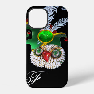 JEWEL OWL, ELF HAT ,SHAMROCK AND DIAMOND FEATHERS iPhone 12 CASE