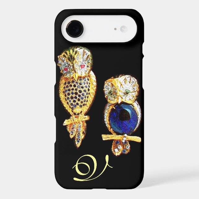 JEWEL OWLS,Gold, Blue Sapphire ,Topaz White Pearl (Back)