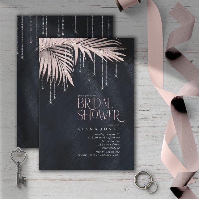 Jewel Palm Leaf Bridal Shower Rose Gold ID830 (Creator Uploaded)