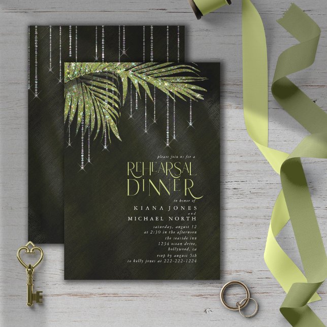 Jewel Palm Leaf Rehearsal Dinner Green ID830 (Creator Uploaded)