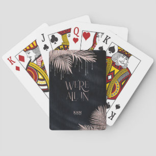 Jewel Palm Leaf Wedding All In Rose Gold/Nvy ID830 Playing Cards