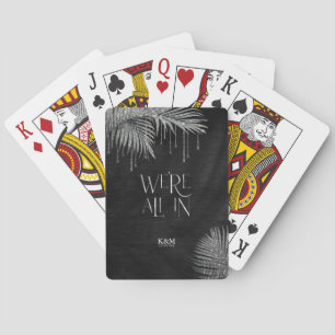 Jewel Palm Leaf Wedding All In Silver ID830 Playing Cards