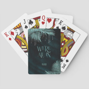 Jewel Palm Leaf Wedding All In Teal ID830 Playing Cards