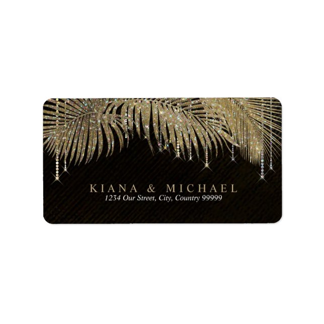 Jewel Palm Leaf Wedding Gold ID830 Label (Front)