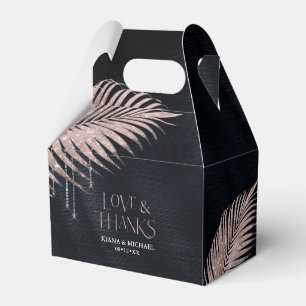 Jewel Palm Leaf Wedding Rose Gold V2 ID830 Favour Box