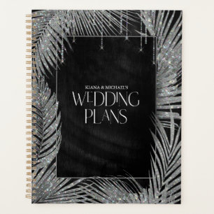 Jewel Palm Leaf Wedding Silver ID830 Planner