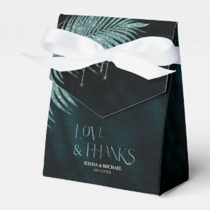Jewel Palm Leaf Wedding Teal ID830 Favour Box