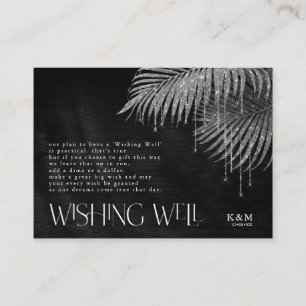 Jewel Palm Leaf Wishing Well V1 Silver ID830 Enclosure Card