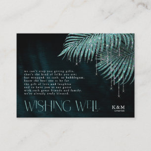 Jewel Palm Leaf Wishing Well V3 Teal ID830 Enclosure Card