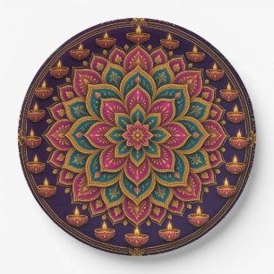 Jewel Rangoli Diwali Paper Plate