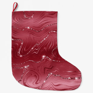 Jewel Red Glittery Glitz Large Christmas Stocking