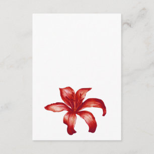 Jewel red lily watercolor wedding one sided art enclosure card