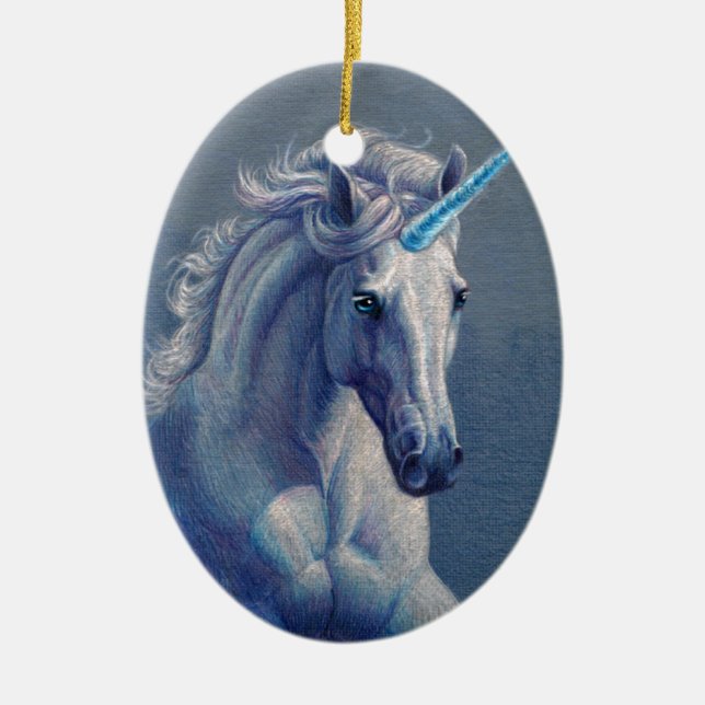 Jewel the Unicorn Ceramic Tree Decoration (Front)