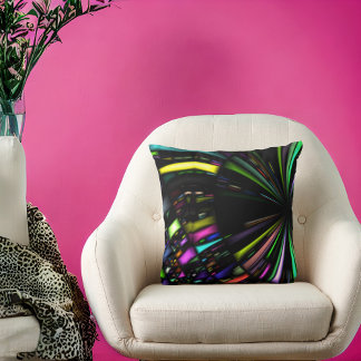 Jewel Tone Abstract Throw Pillow