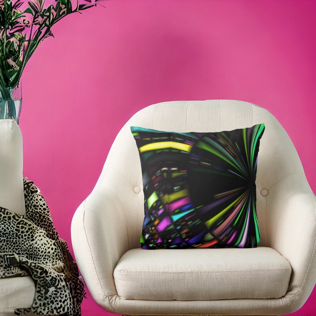 Jewel Tone Abstract Throw Pillow (Creator Uploaded)