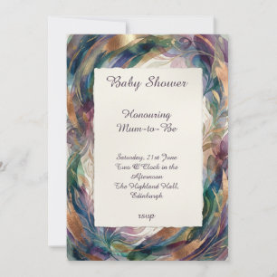 Jewel Tone Botanical Baby Shower Invitation