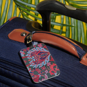 Jewel Tone Fabric Style Photo Luggage Tag