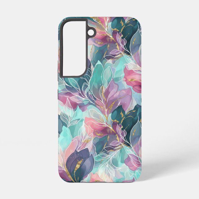 Jewel Tone Floral Samsung Galaxy S22 Case (Back)