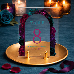 Jewel tone floral wedding acrylic sign