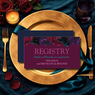 Jewel tone floral wedding enclosure card