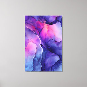 Jewel Tone Fluid Resin Nebula Glow Canvas Print