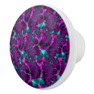 Jewel Tone Fractal Ceramic Knob