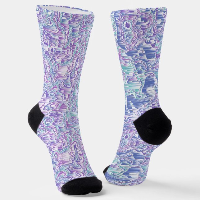 Jewel Tone Glitch 2 Socks (Angled)