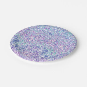 Jewel Tone Glitch Paper Plate