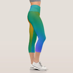 Jewel Tone Gradient Capri Leggings